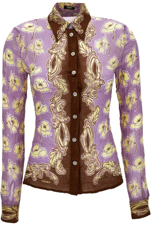 VERSACE Foulard Printed Silk Crepon Shirt - - IT 36 - Moda Operandi