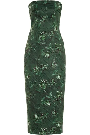 EMILIA WICKSTEAD Keeley Floral Taffeta Midi Dress - - UK 6 - Moda Operandi