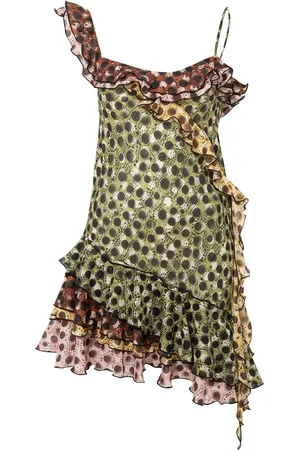 SIEDRES Mimika Ruffled Polka-Dot Cotton Mini Dress - - EU 34 - Moda Operandi