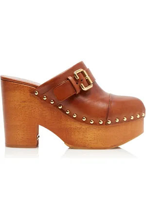Chloé Jeannette Leather Platform Clogs - - IT 39 - Moda Operandi