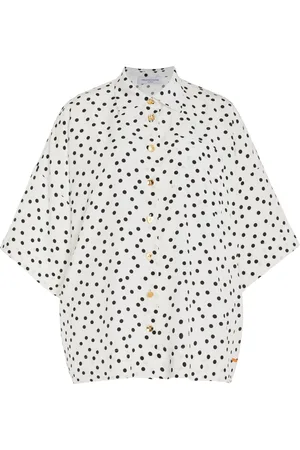 FRANCOISE Exclusive Zaoua Polka-Dot Silk Shirt - Black/white - FR 38 - Moda Operandi