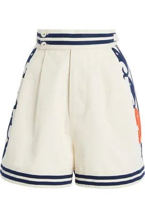 ALÉMAIS Marine High-Waisted Organic Cotton Shorts - - AU 14 - Moda Operandi