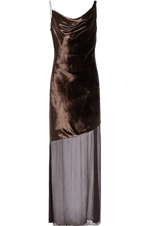 Staud Beaton Velvet-Chiffon Maxi Dress - - US 0 - Moda Operandi