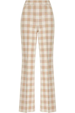 High Kick Gingham Stretch-Cotton Knit Cropped Flared Pants - - S - Moda Operandi