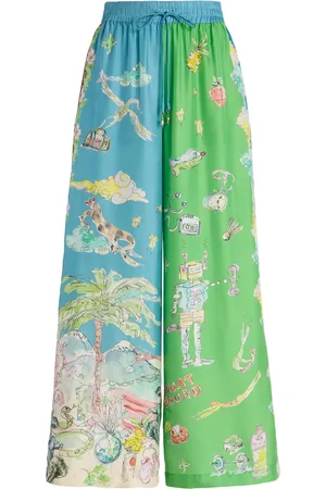 ALÉMAIS Daria Silk Wide-Leg Pants - - AU 6 - Moda Operandi