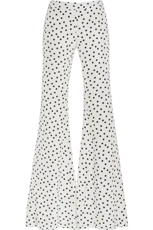 FRANCOISE Exclusive Zaoua Polka-Dot Silk Flared Pants - Black/white - FR 36 - Moda Operandi