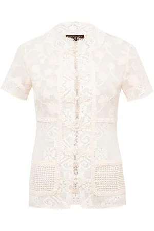 SIEDRES Syrine Lace Patchwork Cotton Top - - EU 36 - Moda Operandi