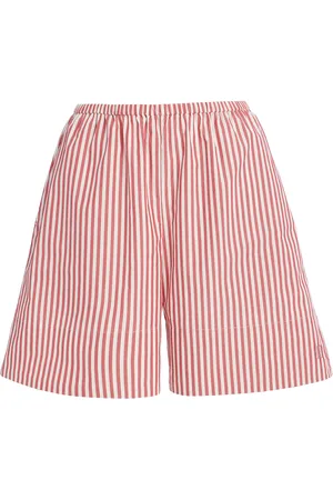 By Malene Birger Siona Striped Organic Cotton Poplin Shorts - - FR 32 - Moda Operandi