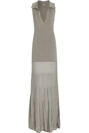 ADAM LIPPES Tashi Metallic Ribbed-Knit Maxi Dress - - XS - Moda Operandi