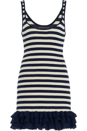 BRANDON MAXWELL The Sutter Ruffled Cashmere Mini Tank Dress - - L - Moda Operandi