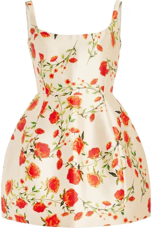 De La Vali Lola Floral Satin Twill Mini Dress - - UK 6 - Moda Operandi