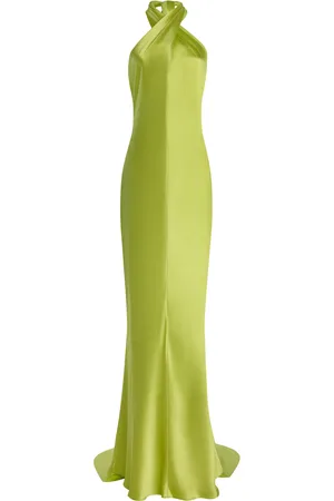 Francesca Miranda Olivia Cross-Halter Silk Maxi Dress - - US 4 - Moda Operandi