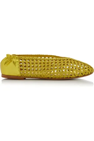 Freda Salvador Riley Woven Metallic Leather Flats - - US 6 - Moda Operandi