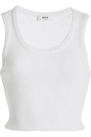 AGOLDE Poppy Cotton-Blend Cropped Tank Top - - XS - Moda Operandi