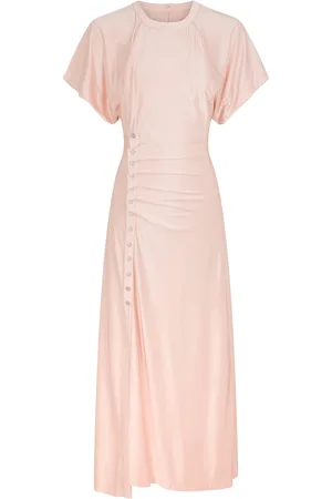 Paco rabanne Gathered Satin Jersey Midi Dress - - FR 34 - Moda Operandi