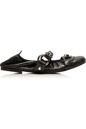 Balenciaga Leopold Leather Flats - - IT 36 - Moda Operandi