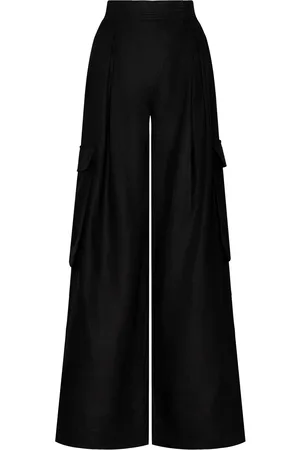 Andres Otalora Si Me Ves Linen Wide-Leg Cargo Pants - - US 0 - Moda Operandi