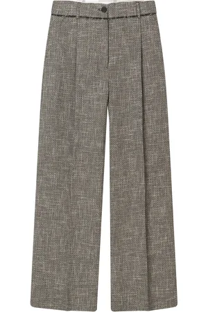 Mark Kenly Domino Tan Pirka Tweed Wide-Leg Pants - - FR 40 - Moda Operandi