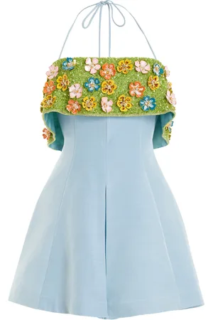 ALÉMAIS Yasmine Beaded Crepe Mini Dress - - AU 4 - Moda Operandi