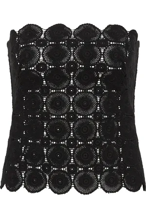 St Agni Crocheted Organic Cotton Strapless Top - - S - Moda Operandi