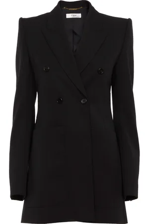 Chloé Double-Breasted Grain De Poudre Wool Blazer - - FR 40 - Moda Operandi