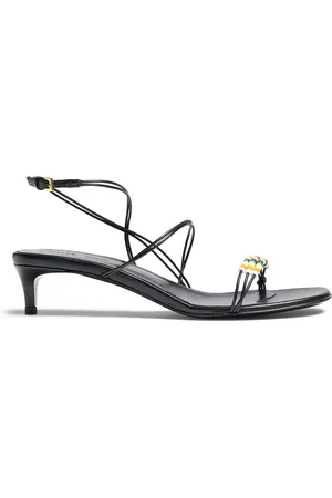 Khaite Loop Beaded Leather Sandals - - IT 36.5 - Moda Operandi