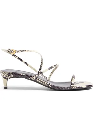 Khaite Loop Python-Effect Leather Sandals - - IT 37 - Moda Operandi