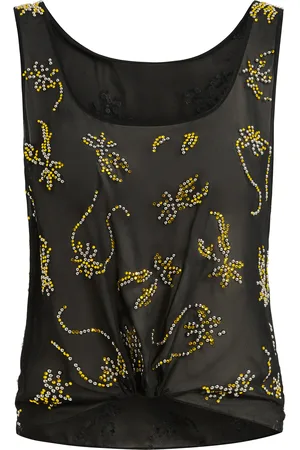 16Arlington Gilda Twisted Gold-Print Top - - UK 10 - Moda Operandi