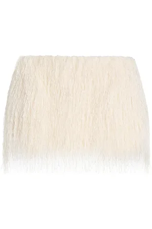 Carla Zampatti Fringed Knit Mini Skirt - - AU 10 - Moda Operandi