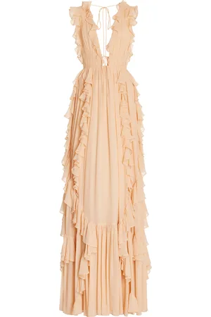 ULLA JOHNSON Florella Ruffled Silk Gown - - US 6 - Moda Operandi