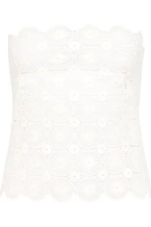 St Agni Crocheted Organic Cotton Strapless Top - - XS - Moda Operandi