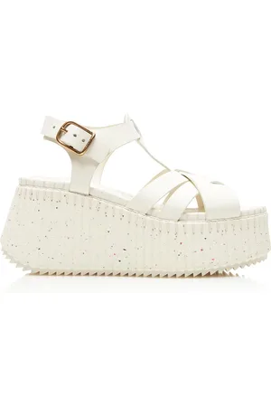 Chloé Nama Leather Platform Sandals - - IT 39 - Moda Operandi