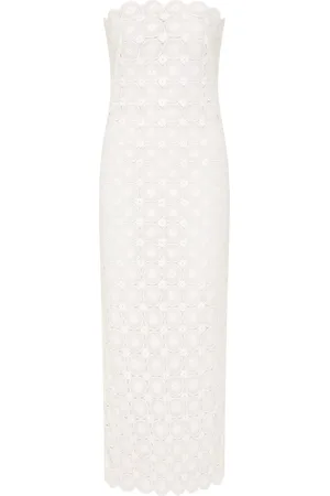 St Agni Crocheted Organic Cotton Midi Dress - - M - Moda Operandi