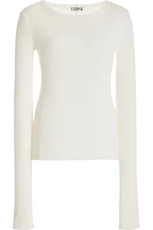 ÉTERNE Long Sleeve Cotton-Blend Top - - XS - Moda Operandi