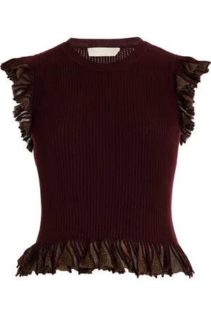 ULLA JOHNSON Leila Sunburst-Knit Top - - P - Moda Operandi