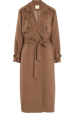 Favorite Daughter Exclusive Charles Pinstripe Trench Coat - - XS - Moda Operandi
