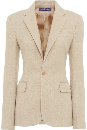 Ralph Lauren Safia Textured Linen Blazer - - US 8 - Moda Operandi