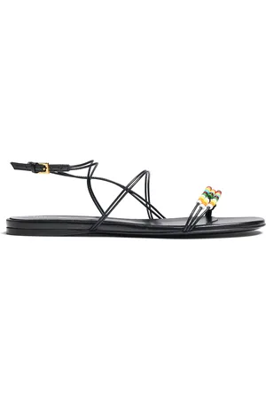 Khaite Loop Beaded Leather Sandals - - IT 40 - Moda Operandi