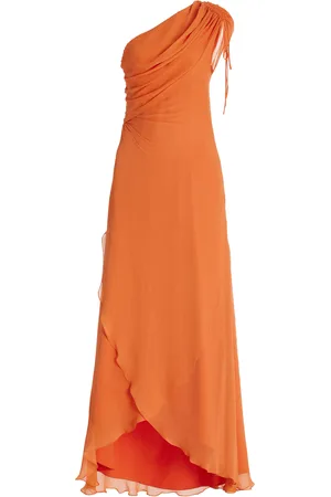 Andres Otalora Copitas Asymmetric Silk Chiffon Maxi Dress - - US 6 - Moda Operandi