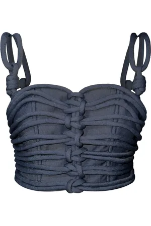 Andres Otalora Redes Knotted Tencel Crop Top - - US 2 - Moda Operandi