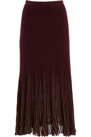 ULLA JOHNSON Vera Pleated Sunburst-Knit Midi Skirt - - S - Moda Operandi