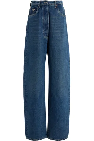 Prada Rigid High-Rise Wide-Leg Pants - - 27 - Moda Operandi