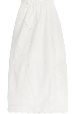 SEA Edith Cotton And Linen-Blend Midi Skirt - - XS - Moda Operandi