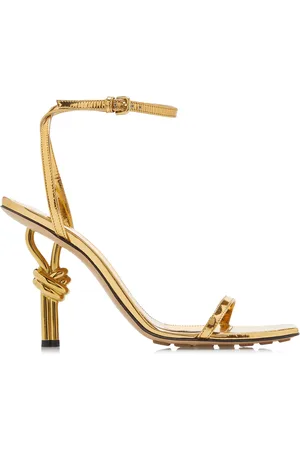 Bottega Veneta Knot Metallic-Leather Sandals - - IT 36 - Moda Operandi