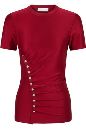 Paco rabanne Gathered Satin Jersey Top - - FR 34 - Moda Operandi