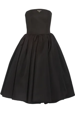 Prada Logo-Detailed Nylon Gabardine Strapless Midi Dress - - IT 36 - Moda Operandi