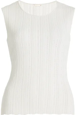 ADAM LIPPES Pointelle Knit Jacquard Top - - S - Moda Operandi