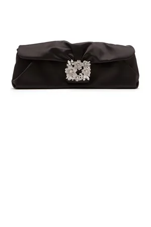 Roger Vivier Bouquet Strass-Embellished Satin Clutch - - OS - Moda Operandi