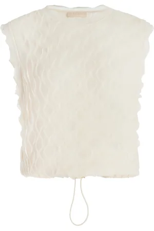 ULLA JOHNSON Maelys Textured Cotton-Blend Top - - P - Moda Operandi