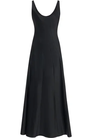 Jil Sander Scoop Neck Satin Maxi Dress - - EU 32 - Moda Operandi